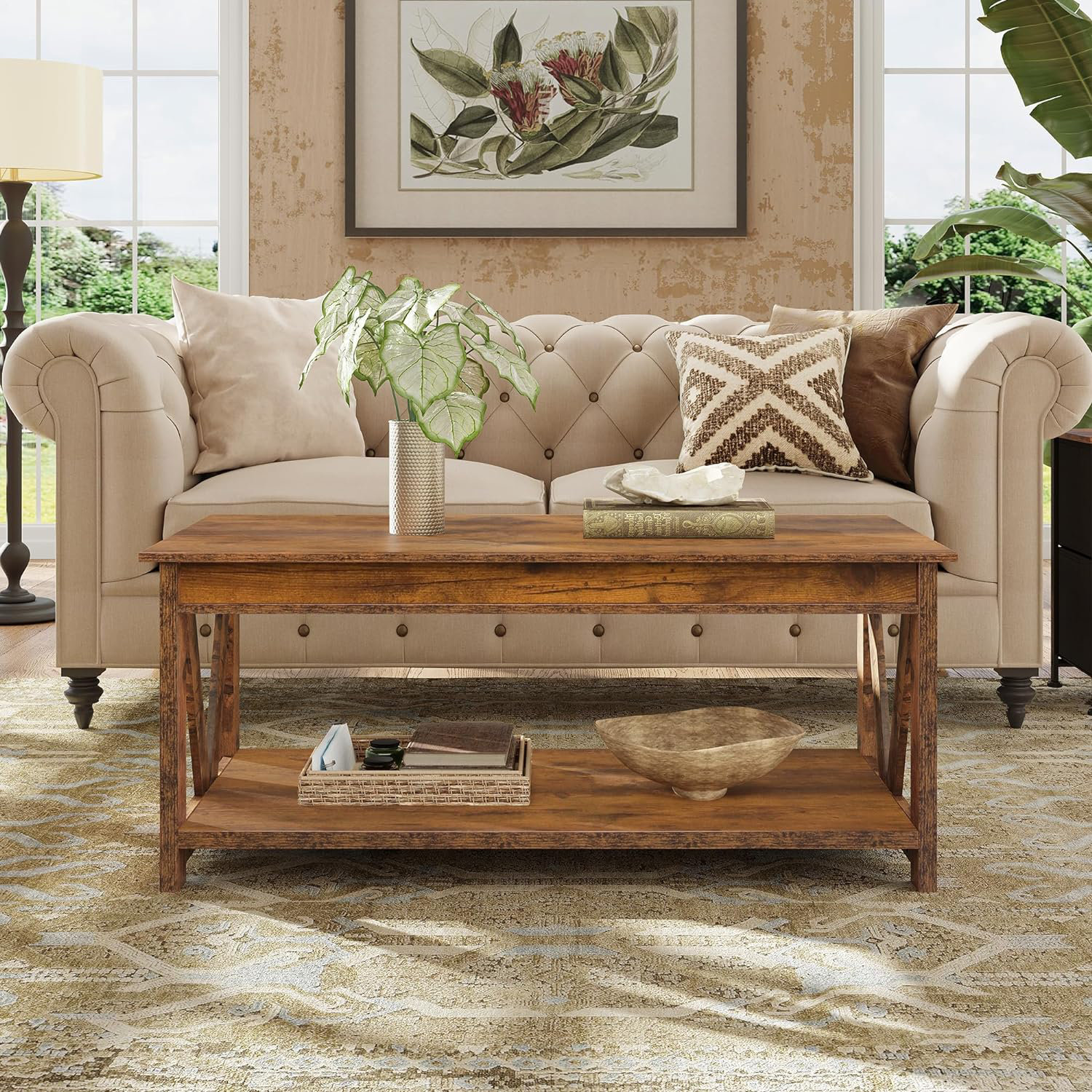 Ophelia & Co. Coffee Table, 43" Living Room Coffee Table With Storage ...